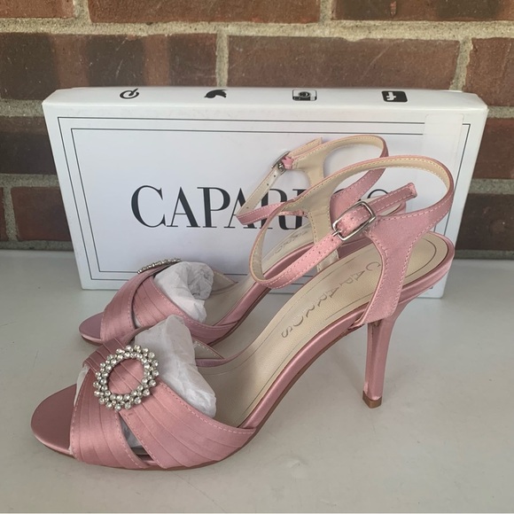 Caparros Womens Pink Pizzle Satin Peep Toe Casual Ankle Strap Sandals US 8 M NEW - Picture 5 of 9
